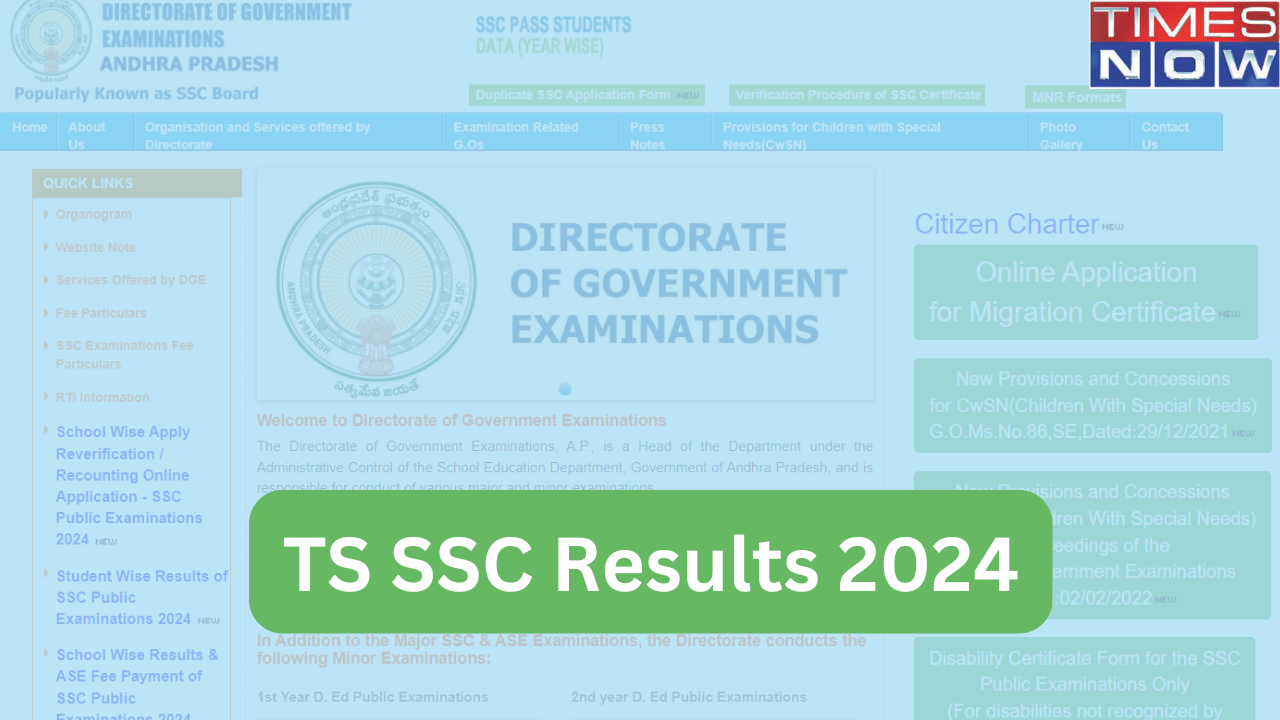 Telangana TS SSC 10th Result 2024 Today