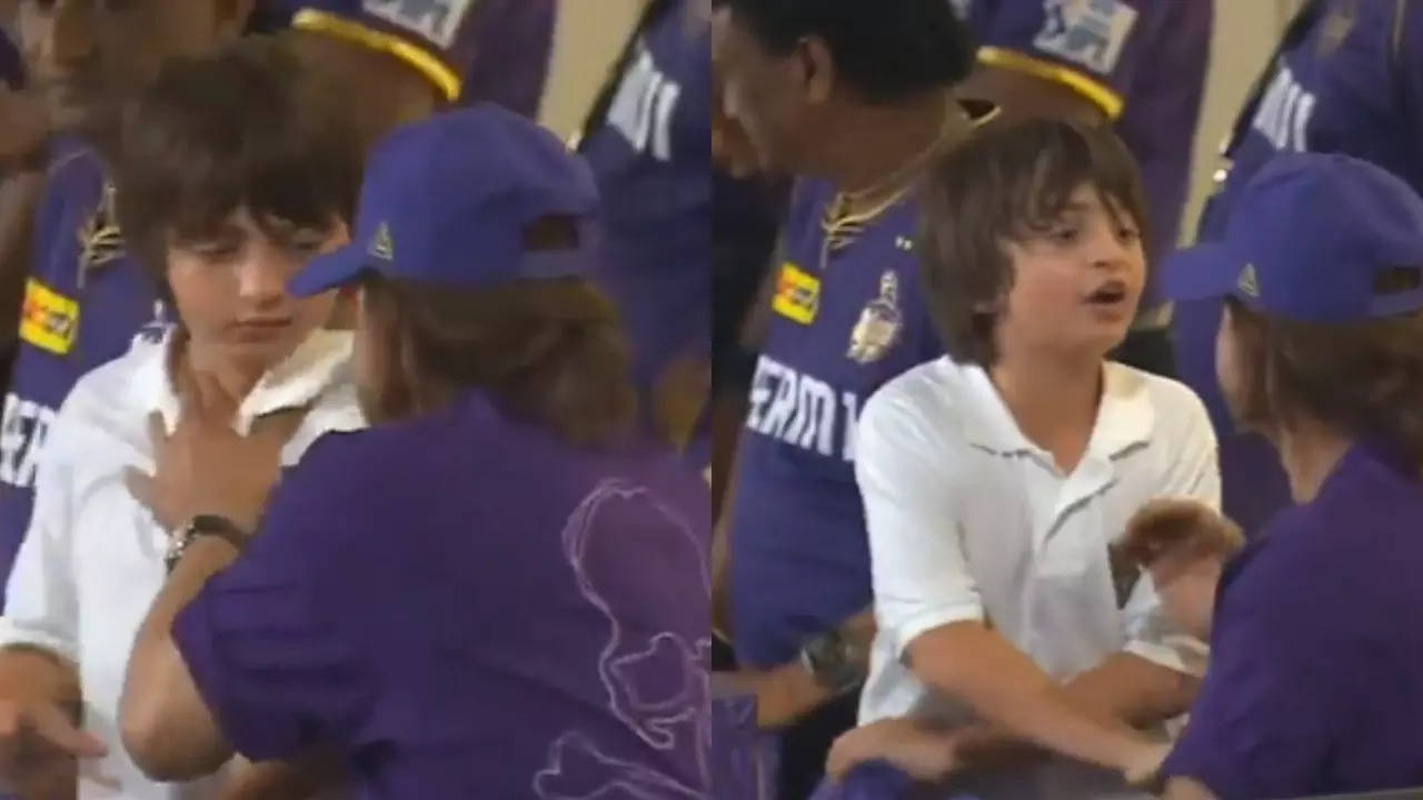 AbRam Khan Is Every Grump 10-Year-Old Ever As Dad Shah Rukh Khan Messes Him During KKR Match. Watch Video