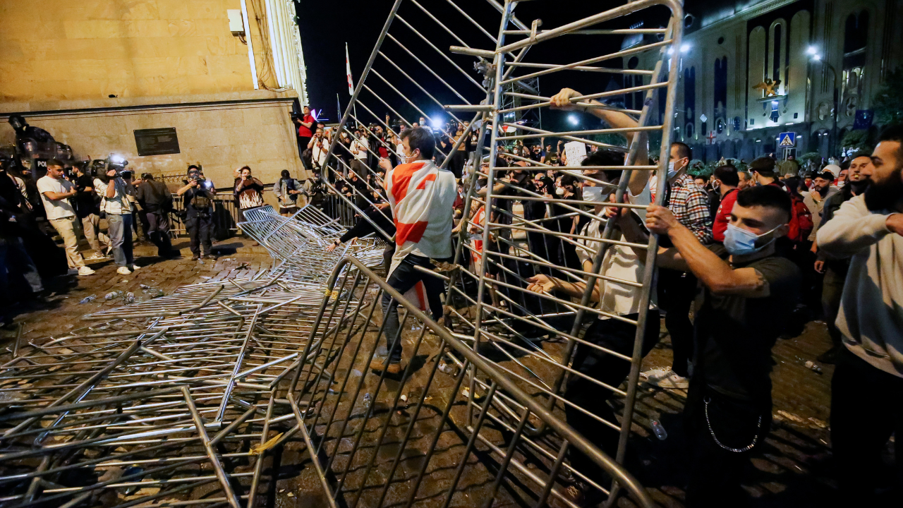 Protests Outside Georgia's Parliament