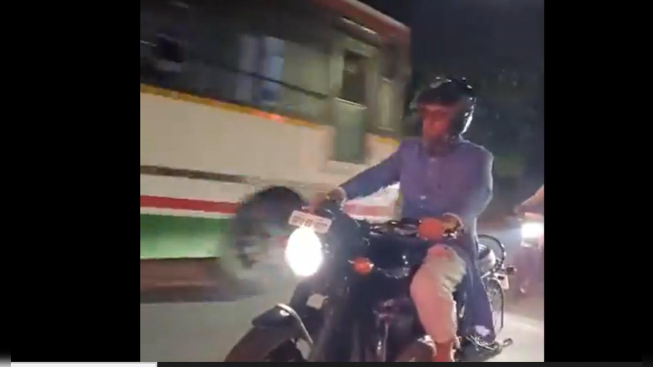 Asaduddin Owaisi riding bike