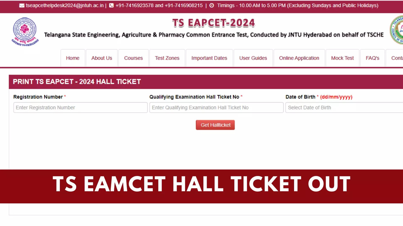 TS EAMCET Hall Ticket 2024 For Engineering Stream Released on eapcet.tsche.ac.in, Direct Link