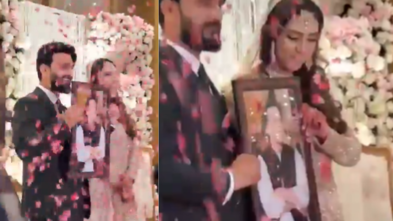 Viral Video: Groom Gifts Bride Photo of Former Pakistani Prime Minister Imran Khan on Wedding Day
