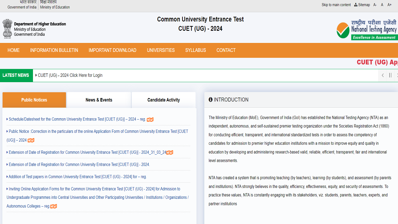 CUET UG City Intimation Slip 2024 Expected Today on exams.nta.ac.in ...