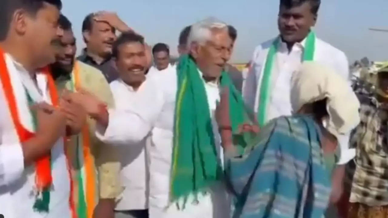 Congress candidate Tatiparthi Jeevan Reddy slaps woman