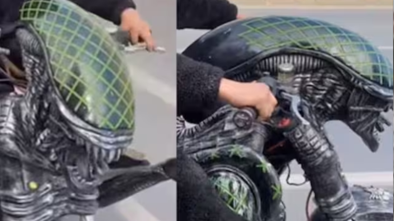 Viral Video: Man Takes a Ride on Custom Xenomorph Bike, Leaves Internet in Awe. Watch