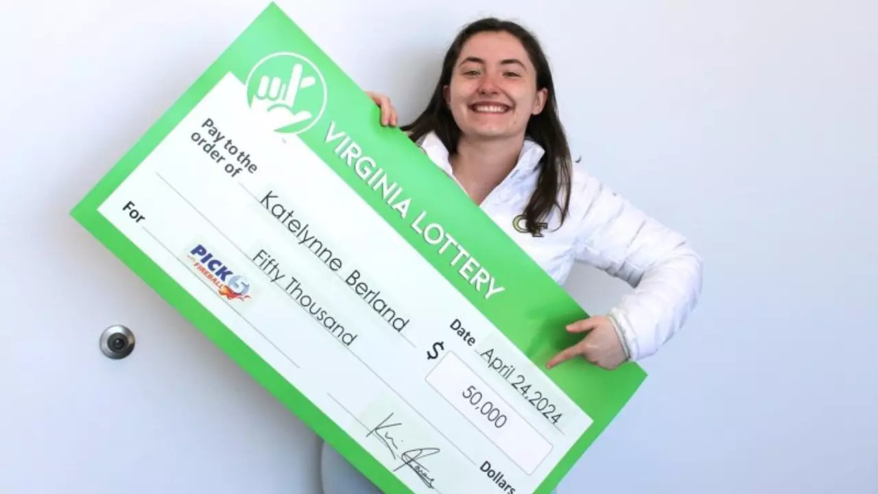 Katelynne Berland plans to pay her sister's tution fee with her winnings. | Virginia Lottery