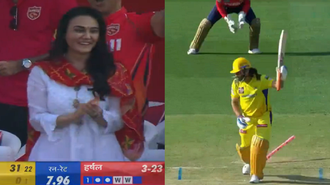 Preity Zinta's Celebration After MS Dhoni's Golden Duck In IPL 2024 ...