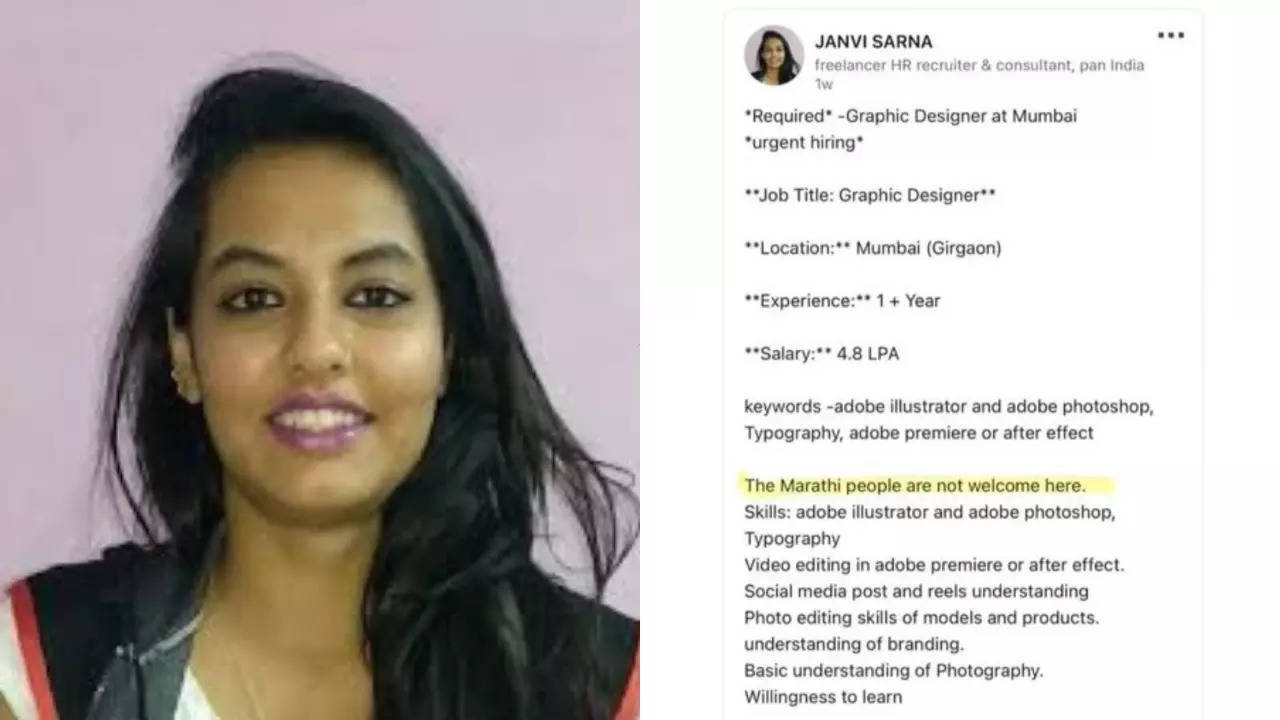 The 'anti-Marathi' job posting went viral on social media. | Courtesy: Janvi Sarna/LinkedIn