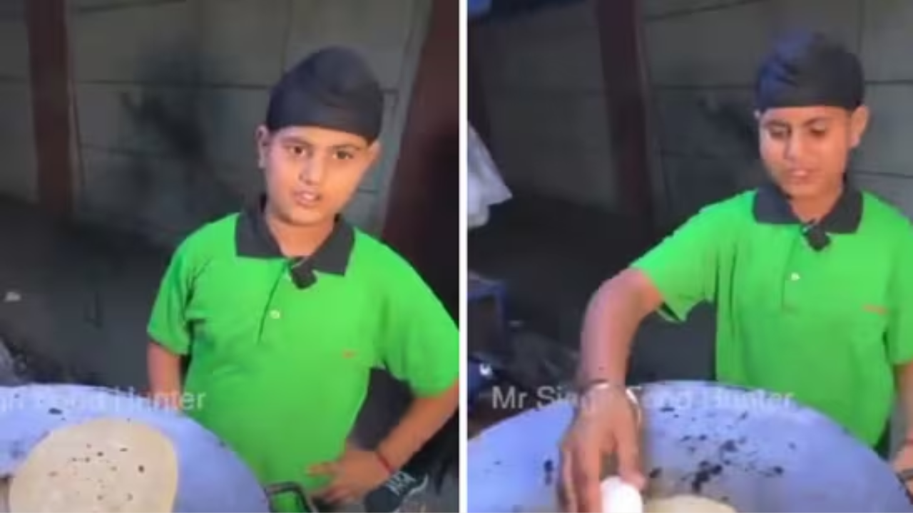 10-year-old boy selling rolls in Delhi