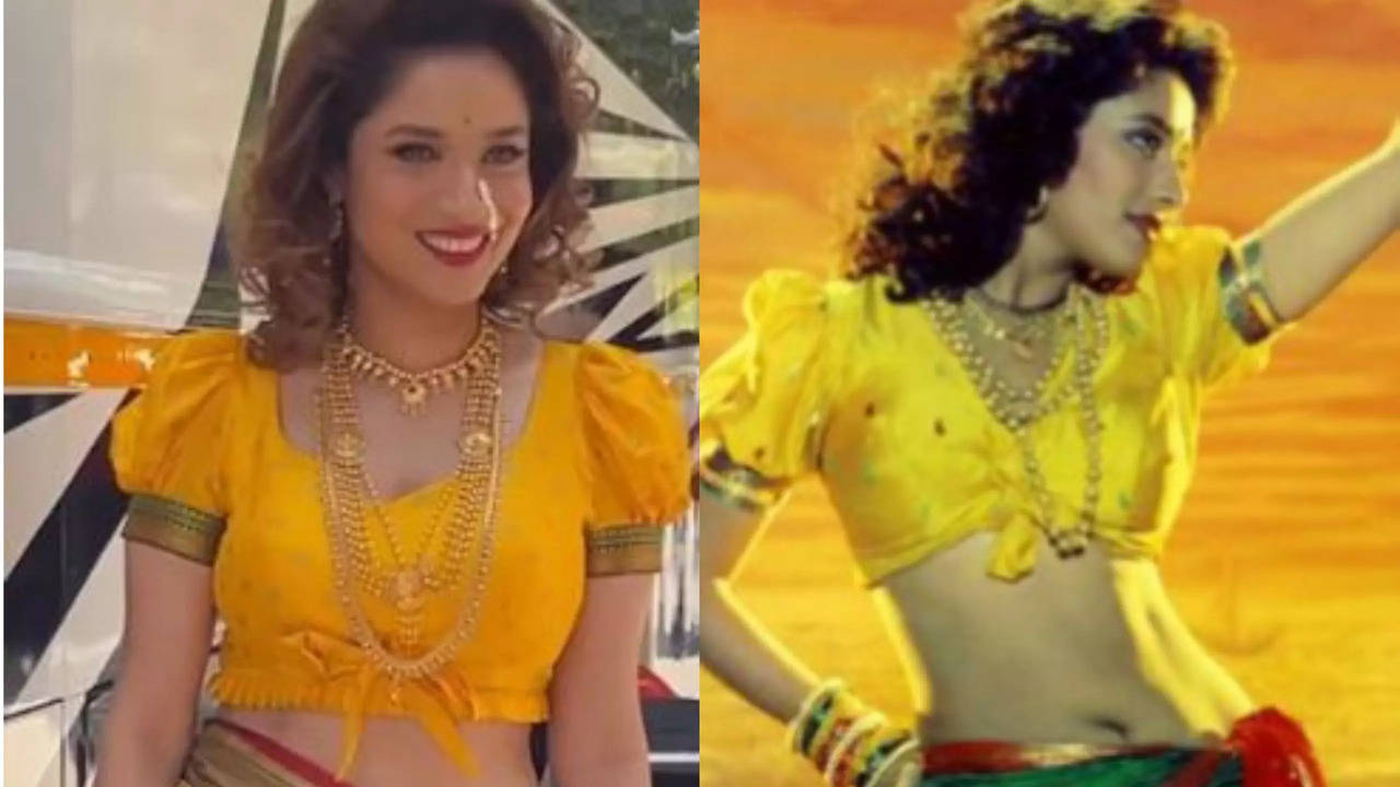 Ankita Lokhande Recreates Madhuri Dixit's Iconic Look, Netizens Say 'Not Eligible For Comparision'