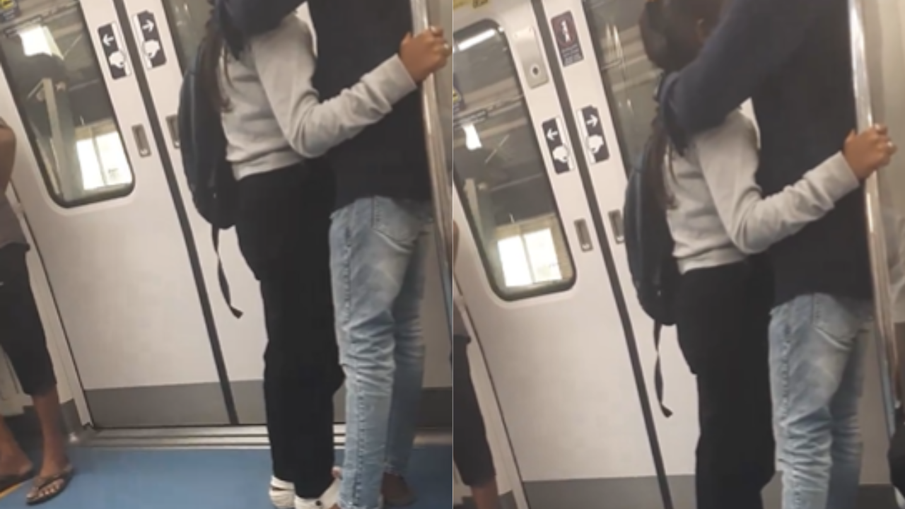 A video from Bengaluru Metro surfaced on the internet where a young couple indulged in an intimate act inside the metro train.