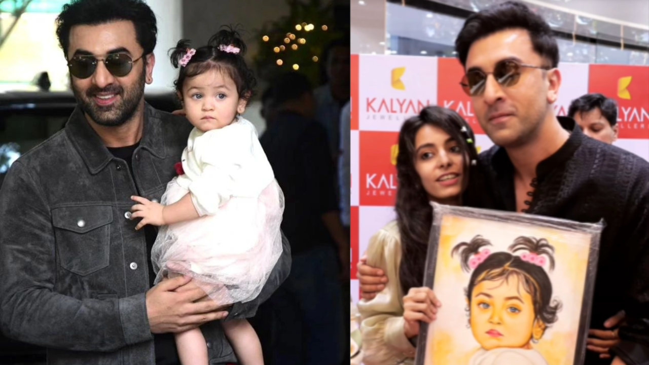 Ranbir Kapoor's Female Fan Gifts Him Huge Portrait Of Raha At An Event, Actor Obliges Her With Sweet Gesture - WATCH