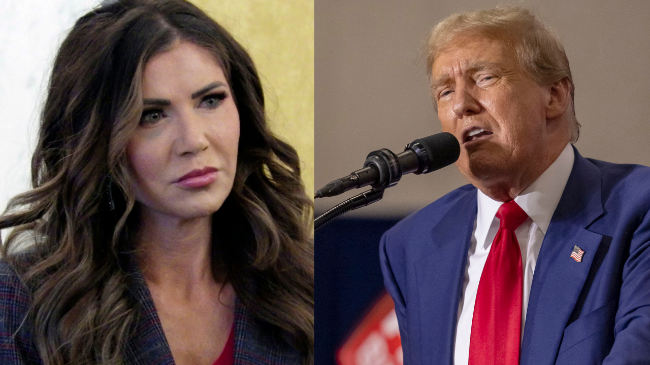 Kristi Noem and Donald Trump