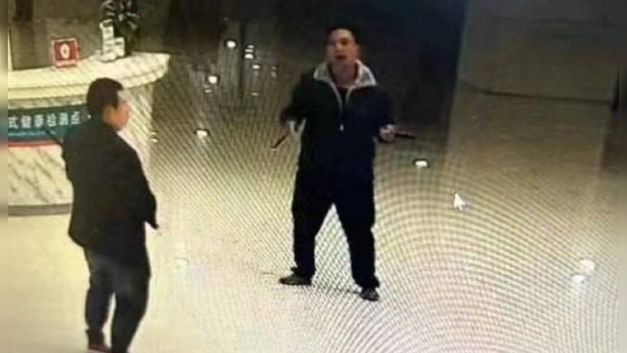 CCTV visuals shared on social media show a person wielding a knife inside the premises of the hospital.