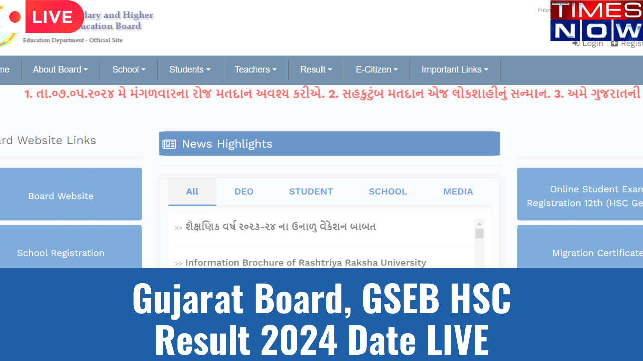 Gujarat GSEB HSC Result 2024 Highlights DECLARED Check GSEB HSC 12th Science GUJCET Results on gseborg