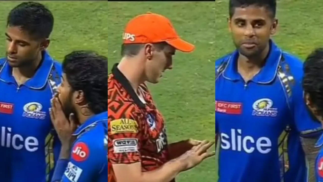 Pat Cummins Spotted Explaining Middle Finger Injury; Suryakumar Yadav ...