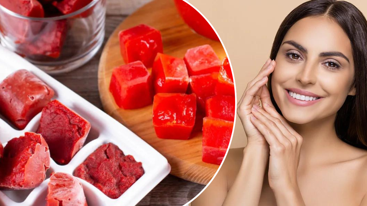 tomato ice cubes are beneficial for all types of skin  problems in summer