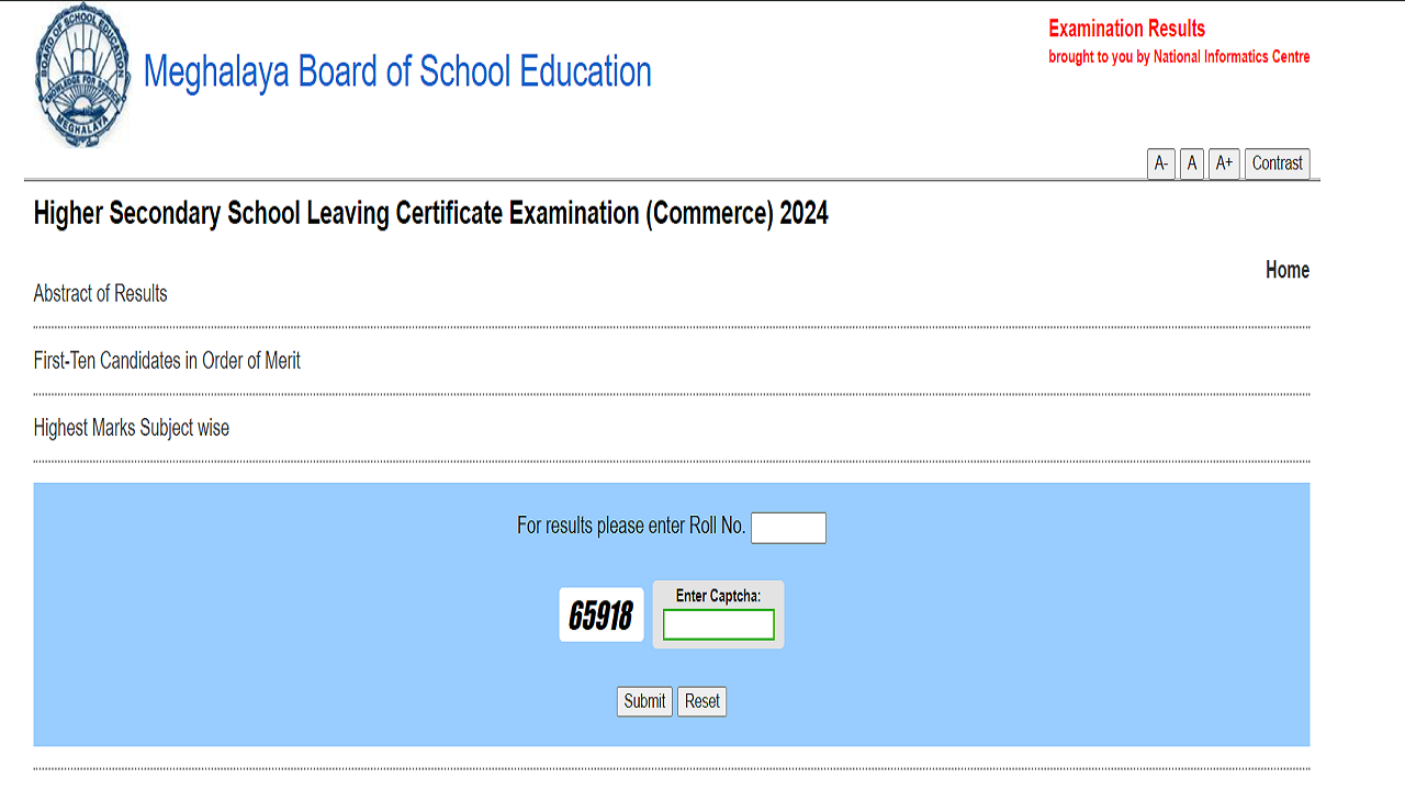 megresults.nic.in 2024 HSSLC Result OUT