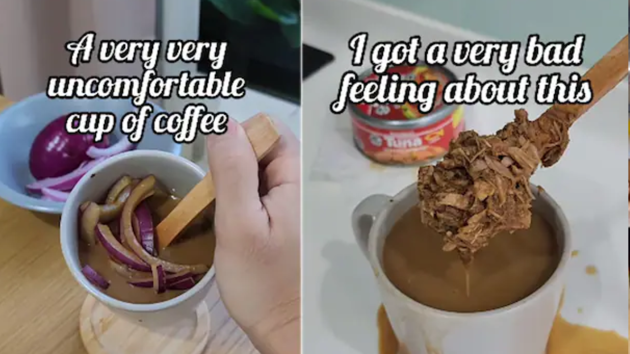 Man Drinks Coffee With Tuna & Onions In It, Viral Video Has 5 Million Views  | Times Now