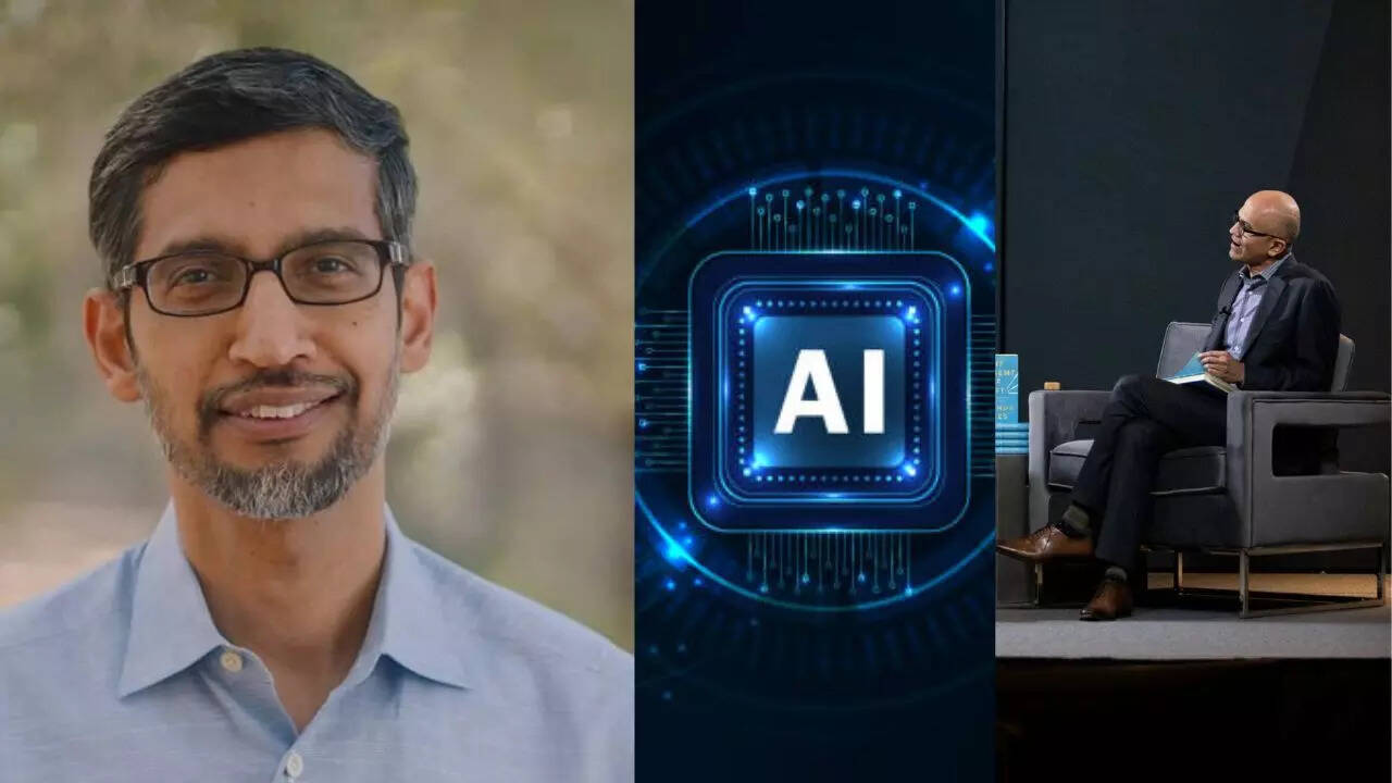 google vs microsoft, google ai, ai, microsoft ai, microsoft bing, bing search, chatgpt, sundar pichai, sundar pichai vs satya nadella