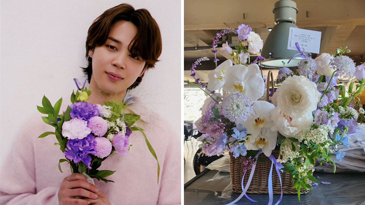 BTS' Jimin Sends Purple Flowers, Heartfelt Note To Wish His Dad On ...