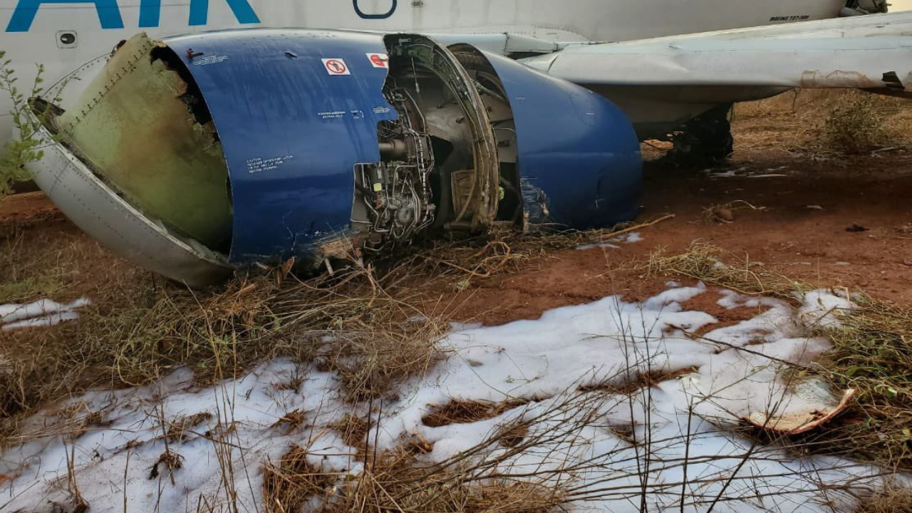 Boeing 737 Plane Catches Fire, Skids Off Runway In Senegal| VIDEO
