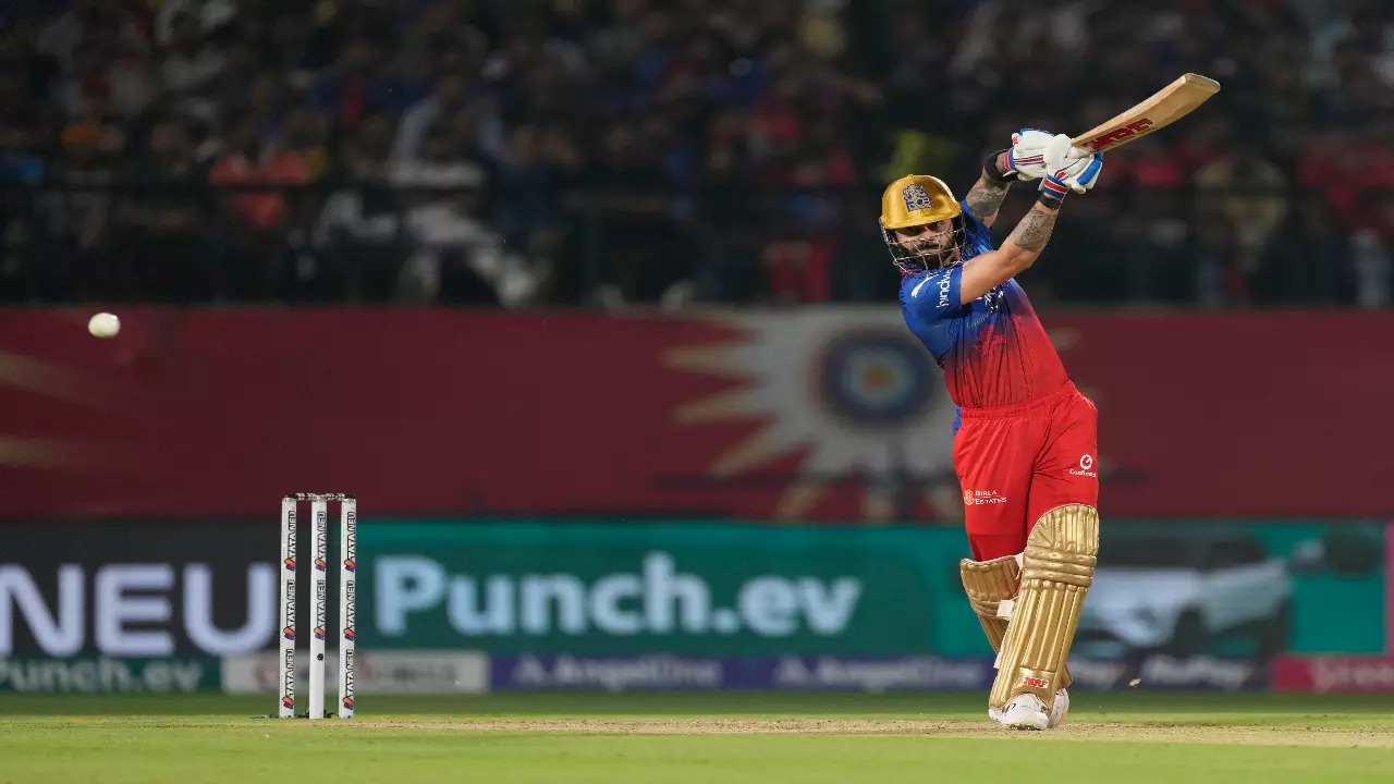 RCB batter Virat Kohli in action against Punjab Kings in IPL