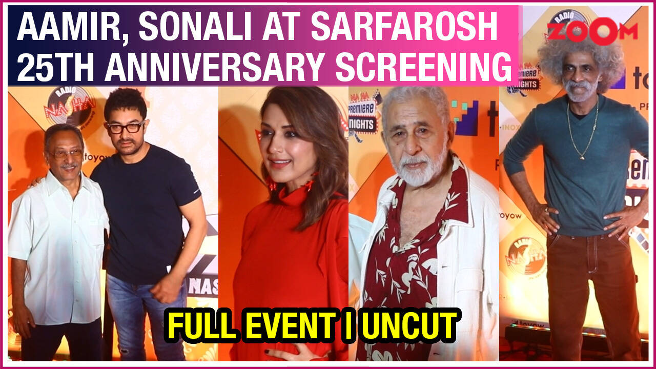 Aamir Khan's casual look, Sonali Bendre stuns in red at Sarfarosh 25th Anniversary Screening