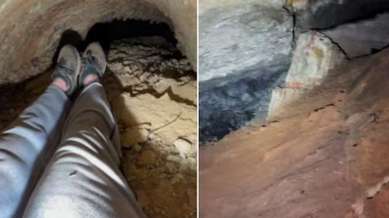 Watch: Brave Man Ventures Into Narrow Tunnel in Heart-Pounding Viral Video