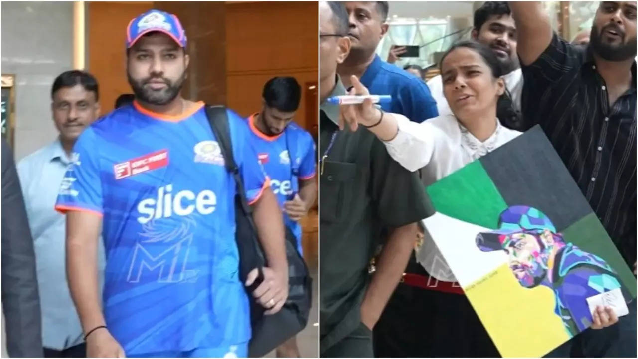 Rohit Sharma Wins Hearts! Signs Fan's Special Artwork Ahead Of KKR vs MI IPL 2024 Match : WATCH Viral Video