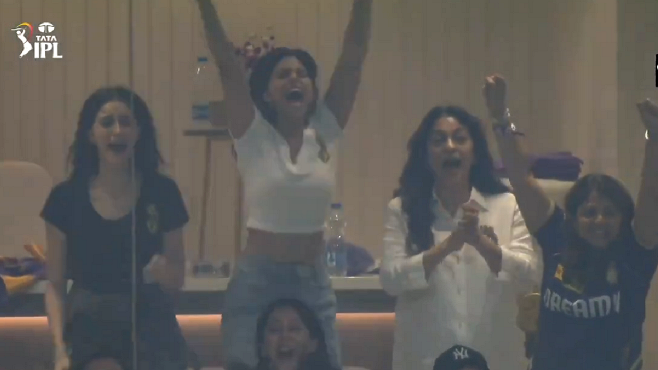 Juhi Chawla, Suhana Khan and Ananya Panday's celebration after KKR beat MI in IPL 2024 goes viral