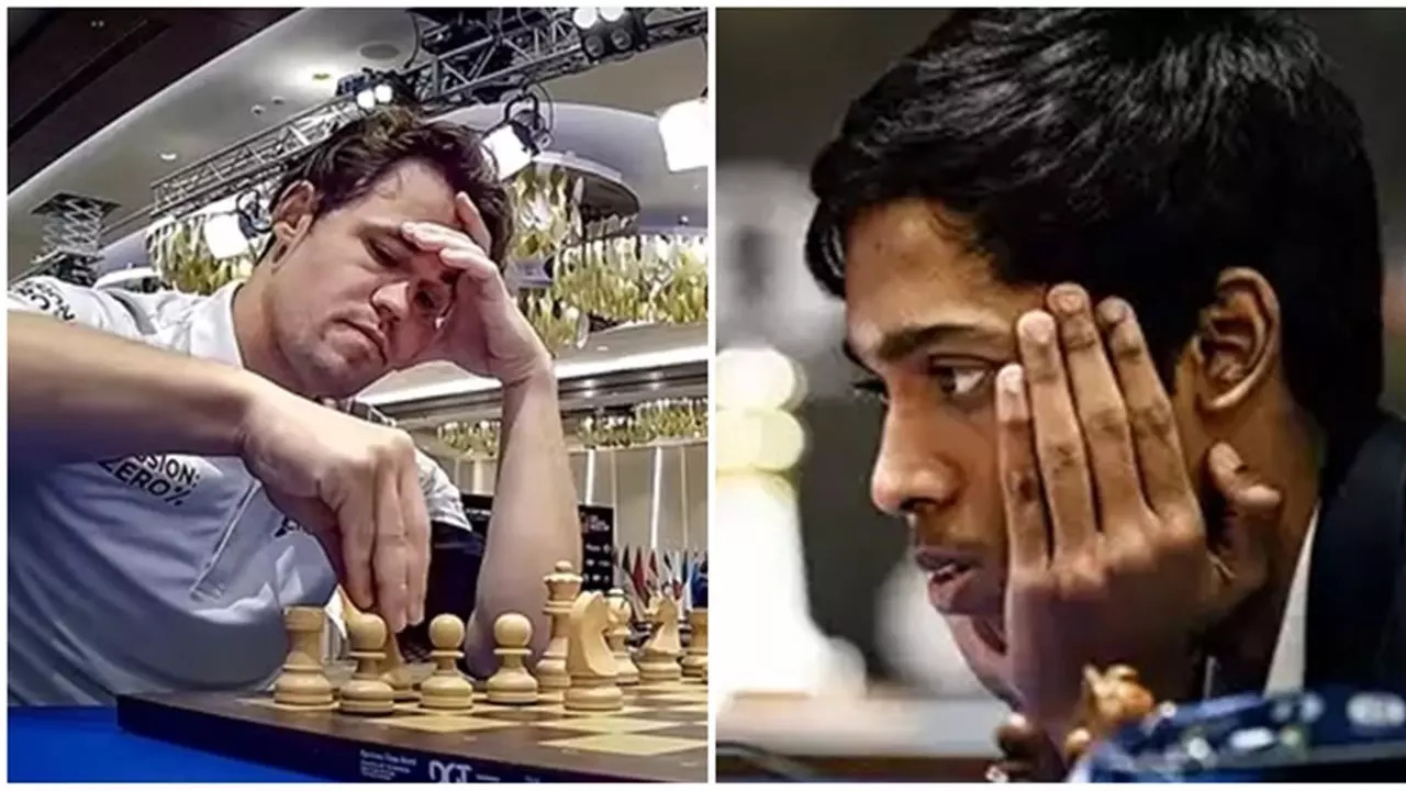 Magnus Carlsen and Praggnanandhaa