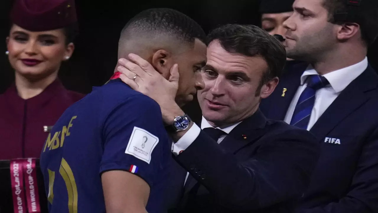 Kylian Mbappe with French President Emmanuel Macron