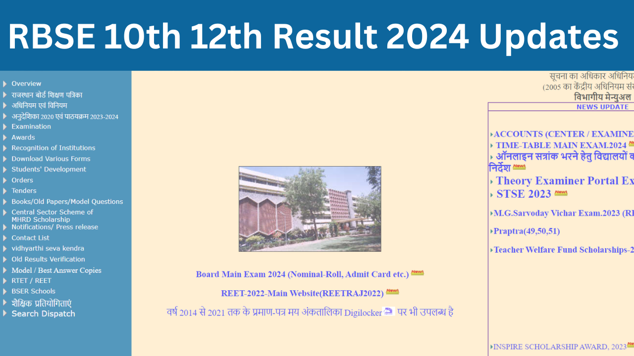 RBSE 10th 12th Result 2024 Highlights Rajasthan Board RBSE Results Expected This Week Board Completes 98 per cent Evaluation