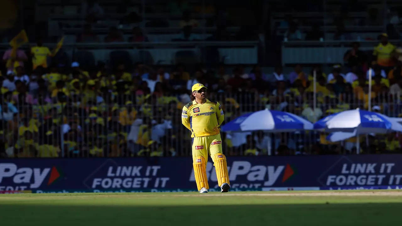 CSK's MS Dhoni in action against Rajasthan Royals