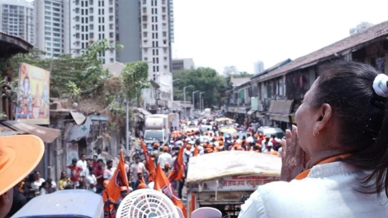 Mahayuti's South Mumbai candidate Yamini Jadhav during her election campaign