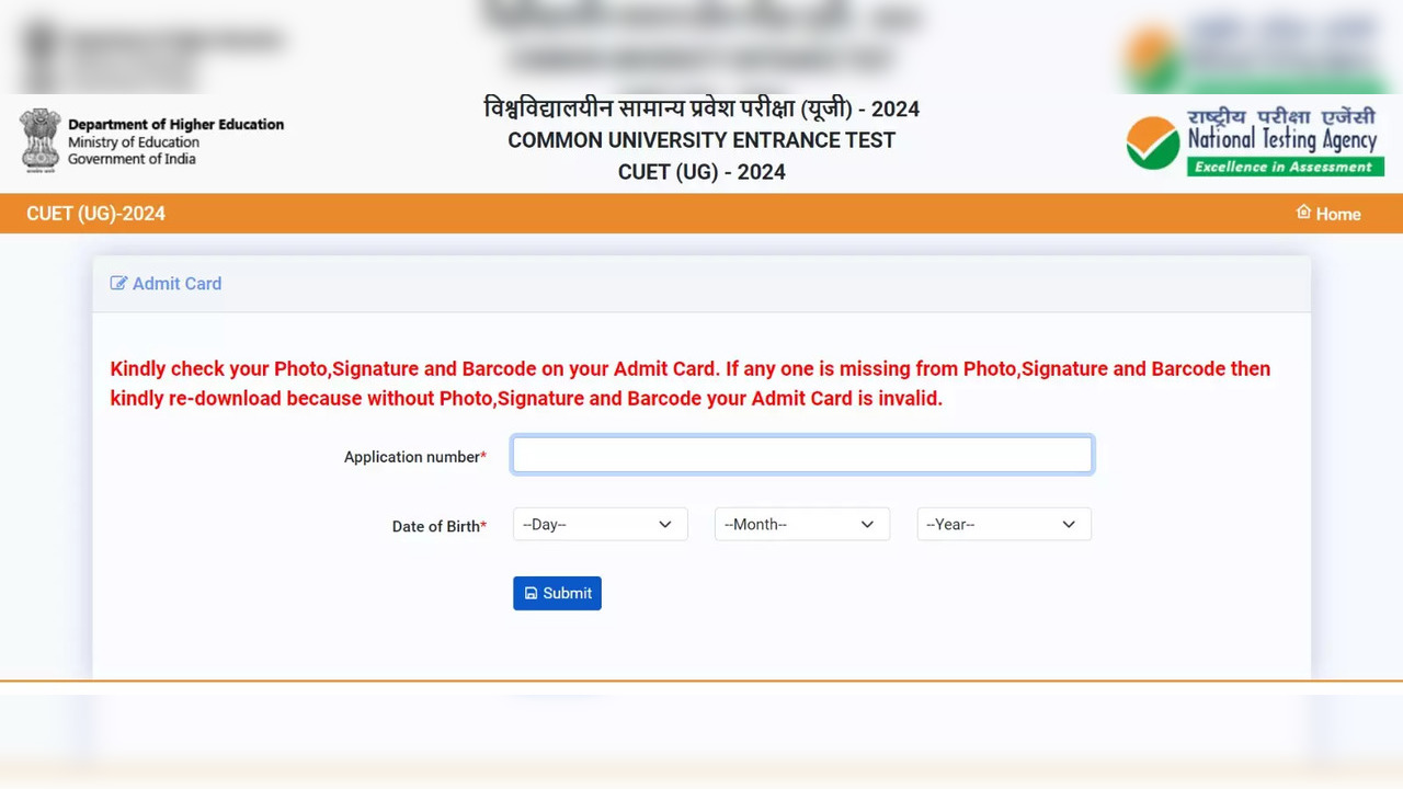 CUET Admit Card 2024: CUET UG Admit Card Released on exams.nta.ac.in ...