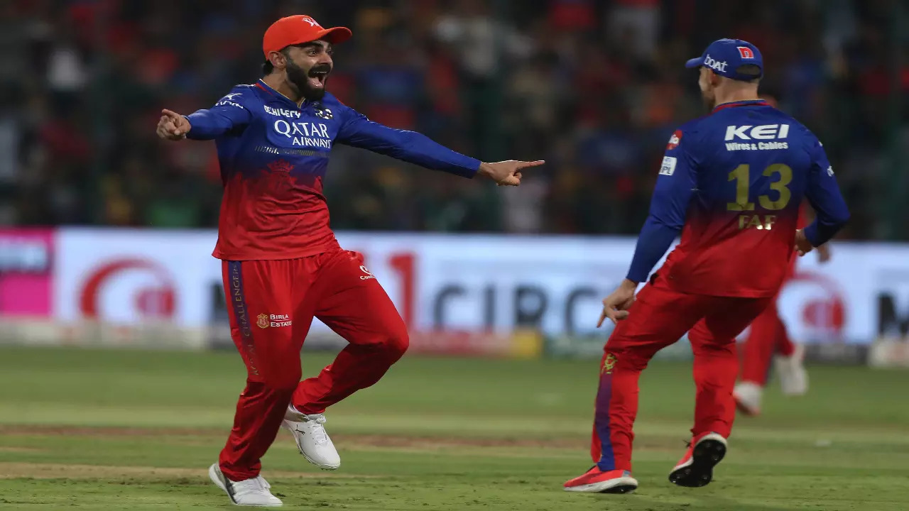 Virat Kohli celebrates a wicket