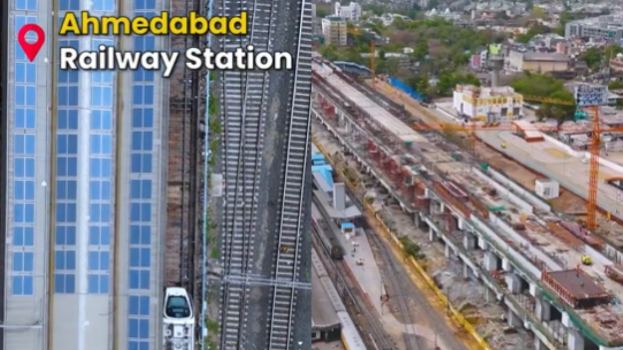 ahmedabad bullet train station: new video shows tracks, buildings | watch