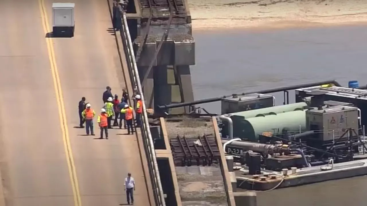 Galveston Pelican Island Bridge Collapse: Barge Hits Railway Portion With Reports Of Chemical Leak | VIDEO
