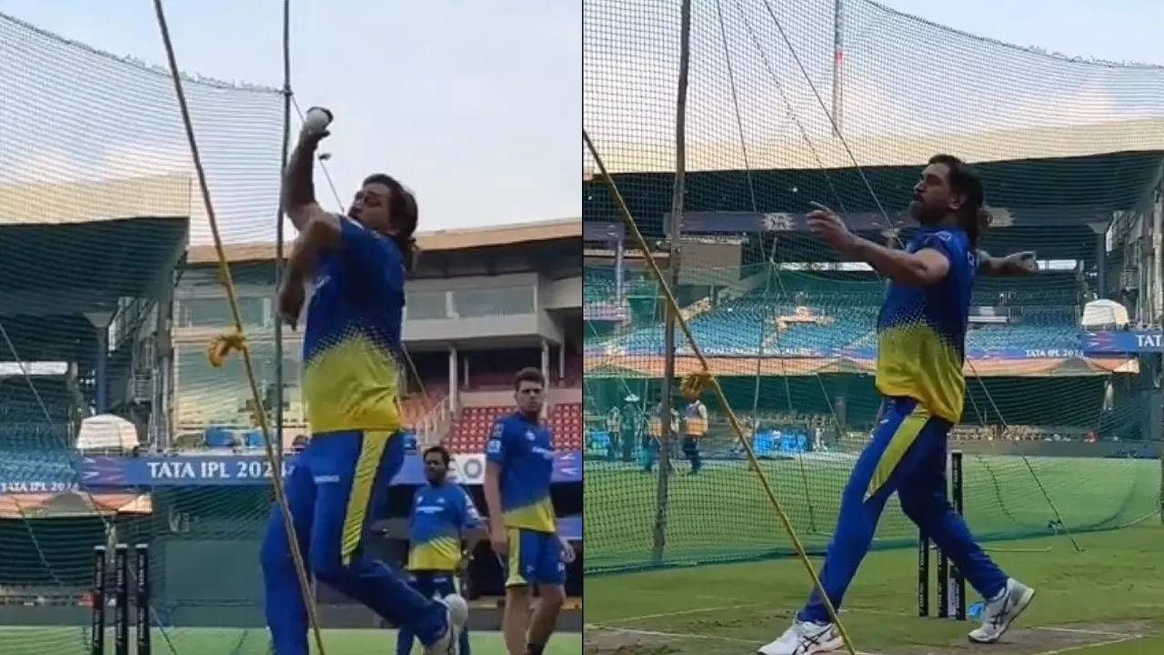 MS Dhoni Bowling