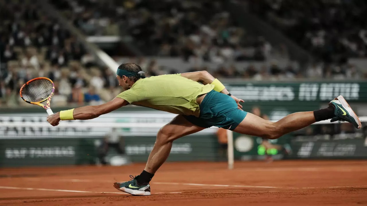 Rafael Nadal in action at the French Open