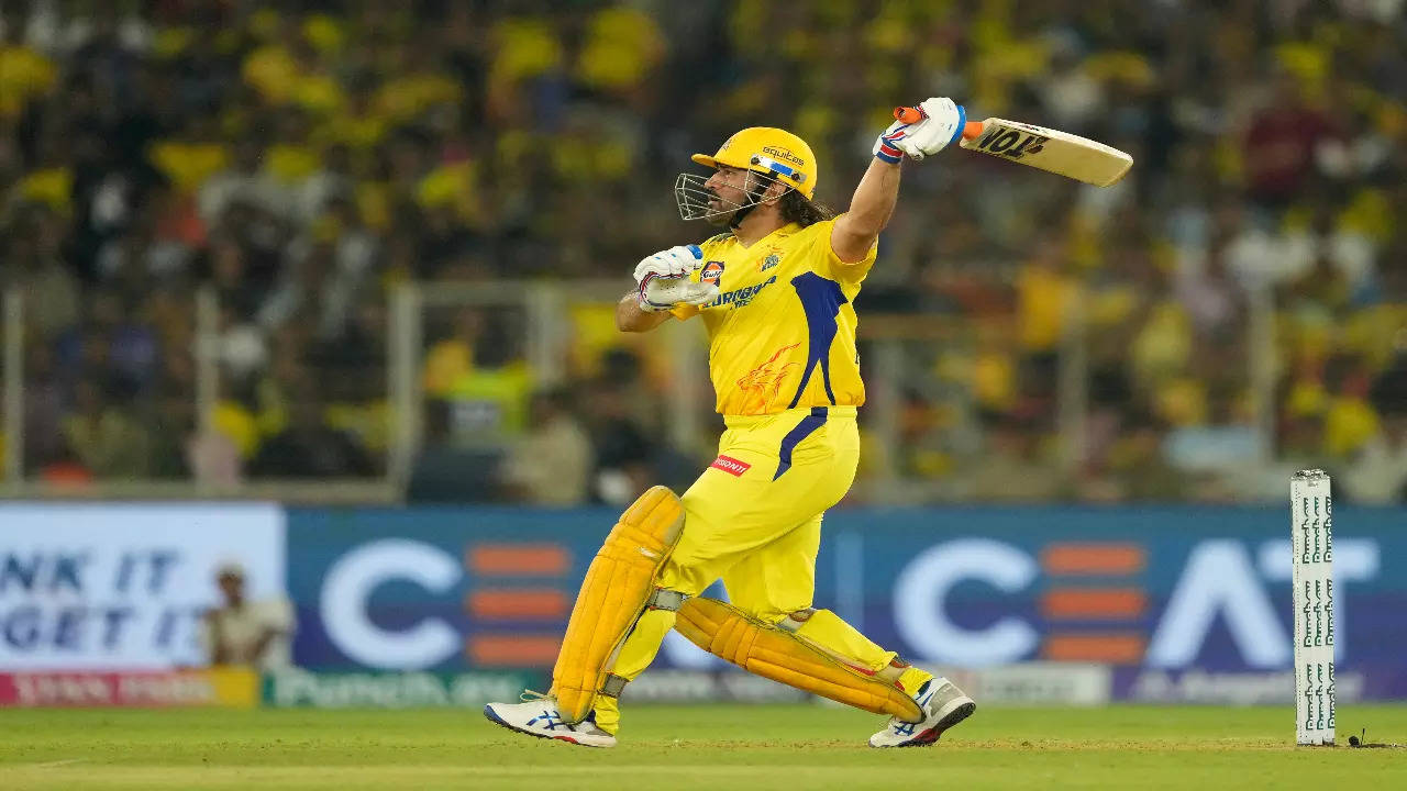 CSK's MS Dhoni in action