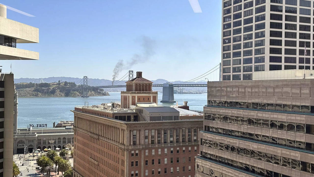 Smoke Rising From Bay Bridge