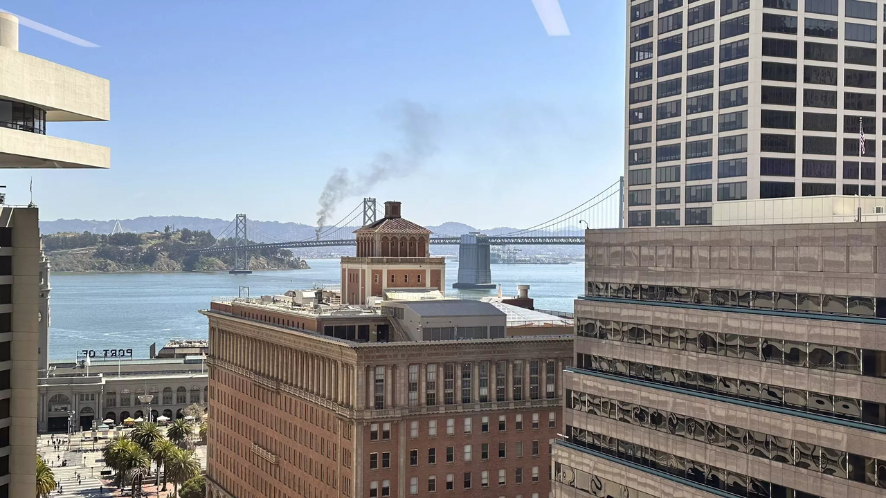 Smoke Rising From Bay Bridge