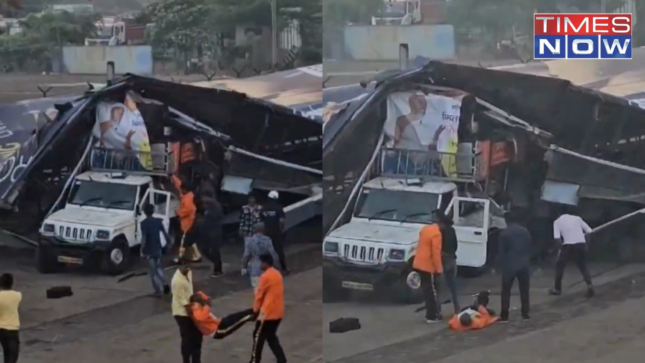 Hoarding collapse on Pune-Solapur Highway