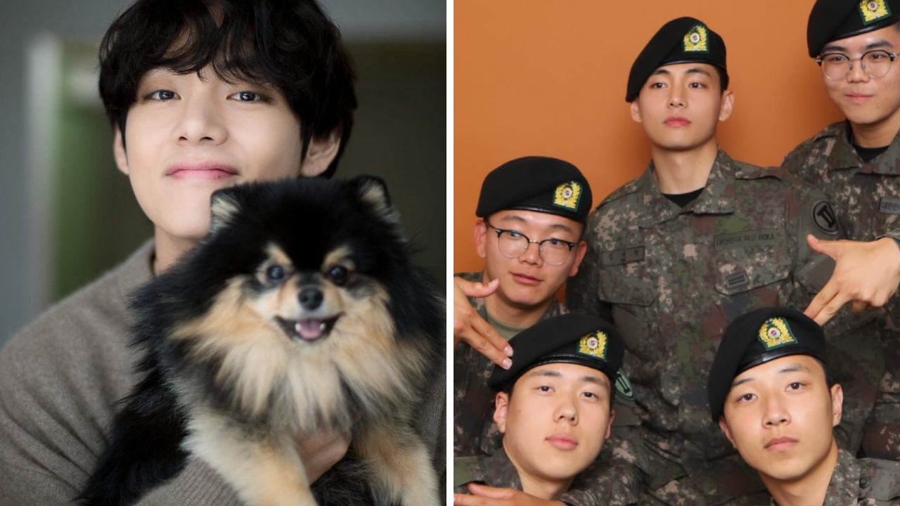 BTS' V Hangs Out With His Military Buddies Before Reuniting With Pet Dog Yeontan