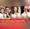Aamir Khan Shraddha Kapoor Kiara Advani  others show off inked fingers after voting