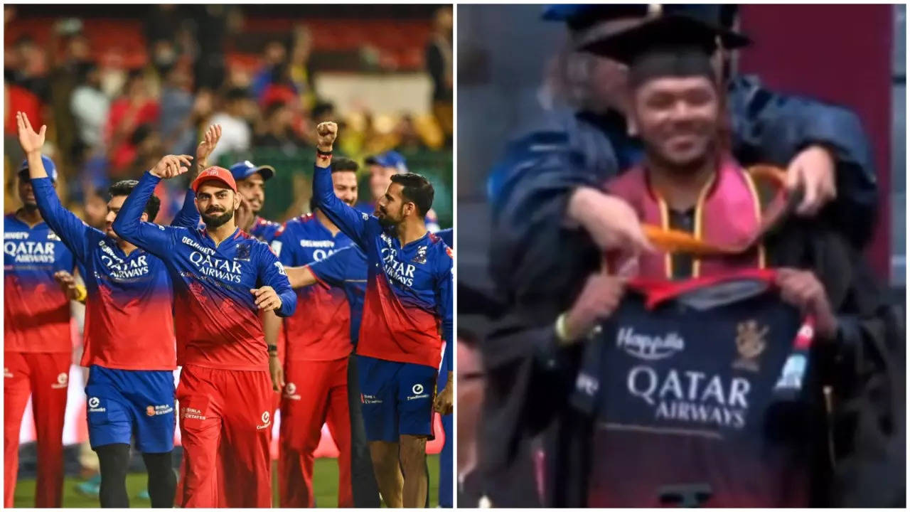 'E Sala Cup Namde!', RCB Fan Flaunts Jersey during Convocation After IPL 2024 Playoffs Qualification