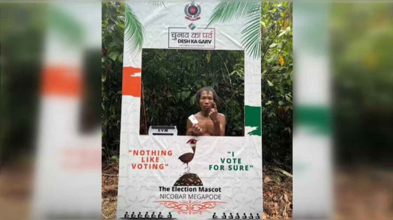 Anand Mahindra shared a photo of a person from Shompen Tribe at the polling booth. (Credit: anandmahindra/X)
